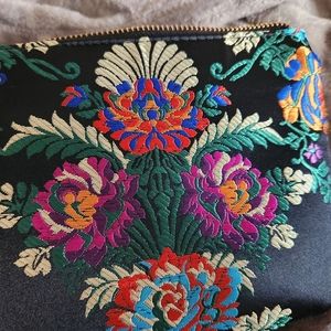 Betsy Johson Silky Embroidered Shoulder Bag